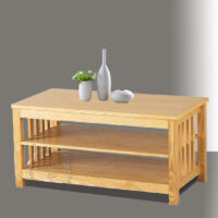 Bàn sofa gỗ sồi Mỹ 3 tầng, 90x50cm Ashmore TLN-256BN