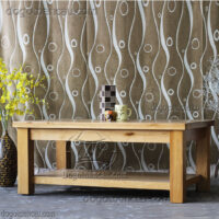 Bàn sofa Harris TLN-257BN gỗ sồi Mỹ, 2 tầng, 115x65cm