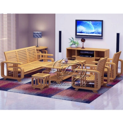 Bộ bàn ghế Nova 7 set được đặt trên một tấm thảm lớn tôn thêm sự ấm cúng và sang trọng cho phòng khách