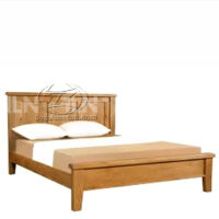Giường ngủ đôi gỗ sồi Harris TLN-169GN, 1.6x2m - 1.8x2m, đầu giường pano