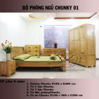 bộ giường tủ phòng ngủ chunky 01