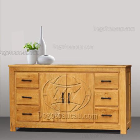 Tủ gỗ sồi Zen 2 cánh 6 hộc, rộng 1m52