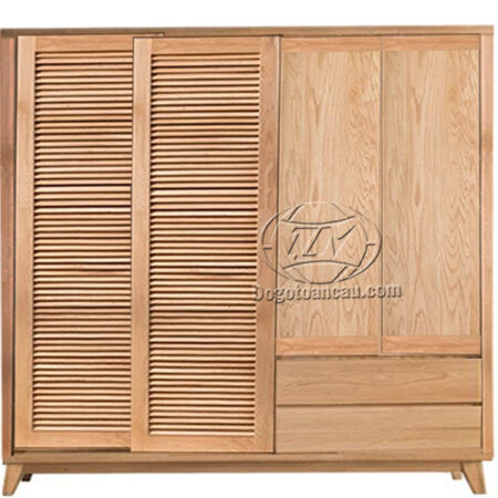 Tủ quần áo Zen TLN-038TU-1 gỗ sồi tự nhiên, 4 cánh, rộng 2m2