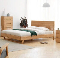 Giường ngủ đôi gỗ sồi kiểu Nhật Zen02 TLN 392GN