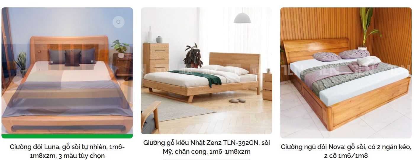 3 mẫu giường đẹp bằng gỗ sồi Mỹ do Thái Lan Nam sản xuất