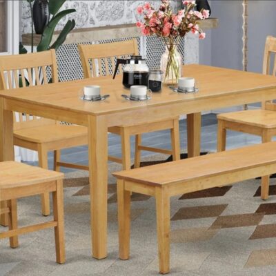 bàn ăn gỗ sồi có ghế bench
