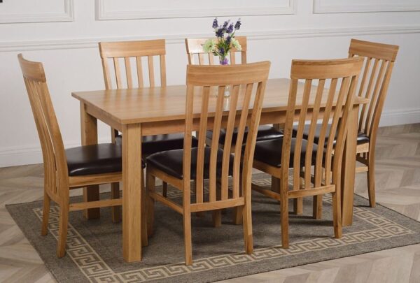 bộ bàn ăn gỗ sồi Harris 1 bàn 6 ghế