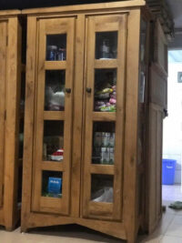 Tủ trưng bày gỗ sồi 2 cánh kính, 100x180cm TLN-396TU